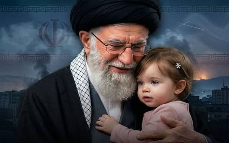 آیت اللہ خامنہ ای کیساتھ شہید ہونیوالی نواسی کی تصویر جاری 
