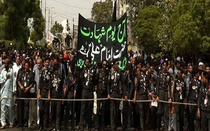  کراچی میں امام علی کی شہادت کا دن امن سے گزر گیا، مرکزی ماتمی جلوس امام بارگاہ حسینیہ ایرانیان پہنچ کر اختتام پذیر