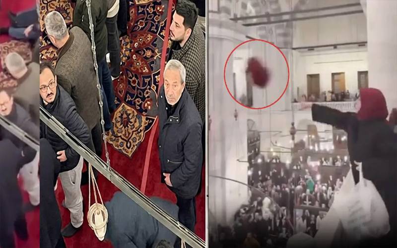 مسجد اقصیٰ  پر قبضہ :ترک خواتین نے مسجد فاتح میں دوپٹے مردوں پر پھینک دیئے،ویڈیووائرل
