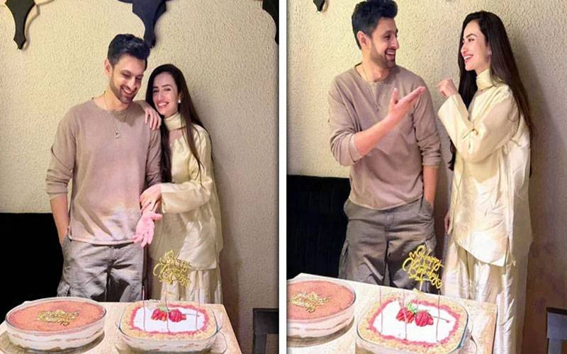 شعیب ملک کیساتھ سالگرہ منانے کی ثنا جاوید کی تصاویر مداحوں کی توجہ کا مرکز بن گئیں