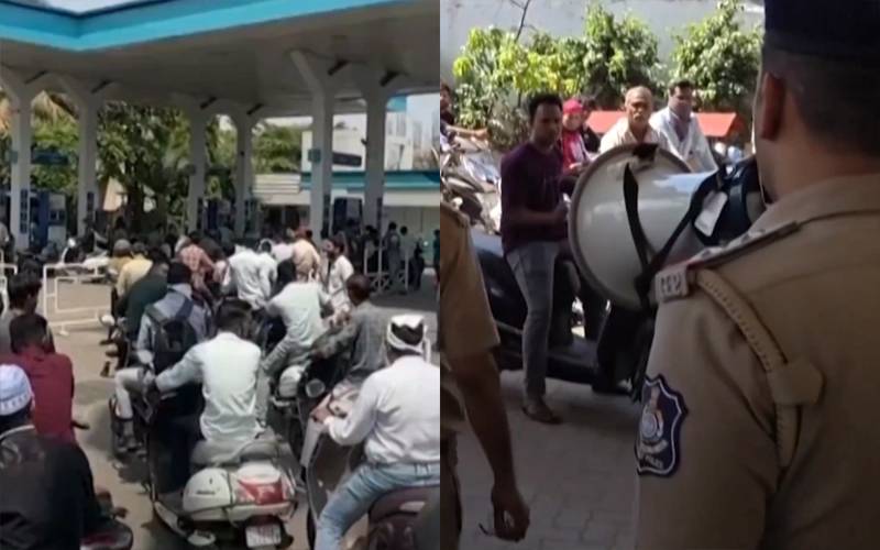  ایندھن بحران شدت اختیار کر گیا، بھارت میں پیٹرول پمپس پر پولیس تعینات 
