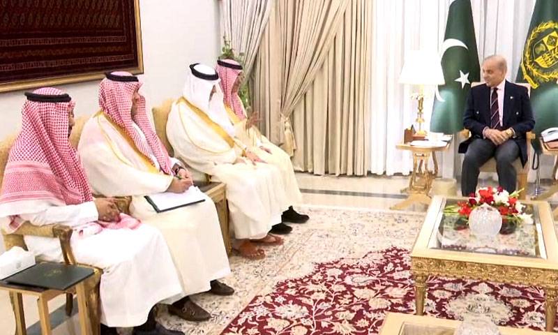 وزیراعظم شہباز شریف سے سعودی وزیر خزانہ محمد بن عبداللہ کی ملاقات 