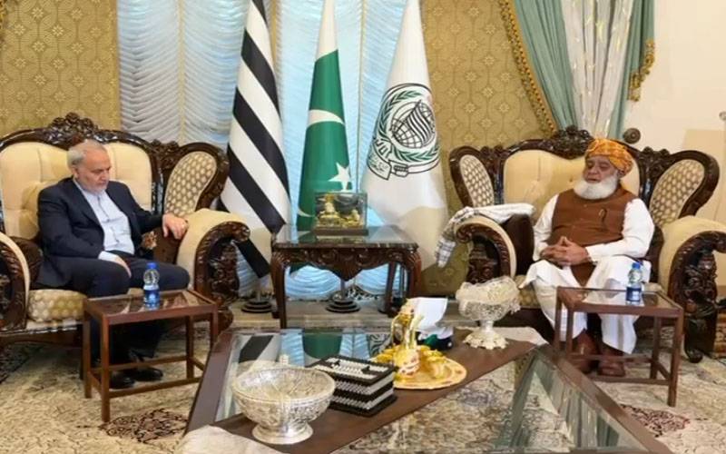 ایرانی سفیر کی مولانا فضل الرحمان کی رہائش گاہ آمد ،اہم امور پر گفتگو