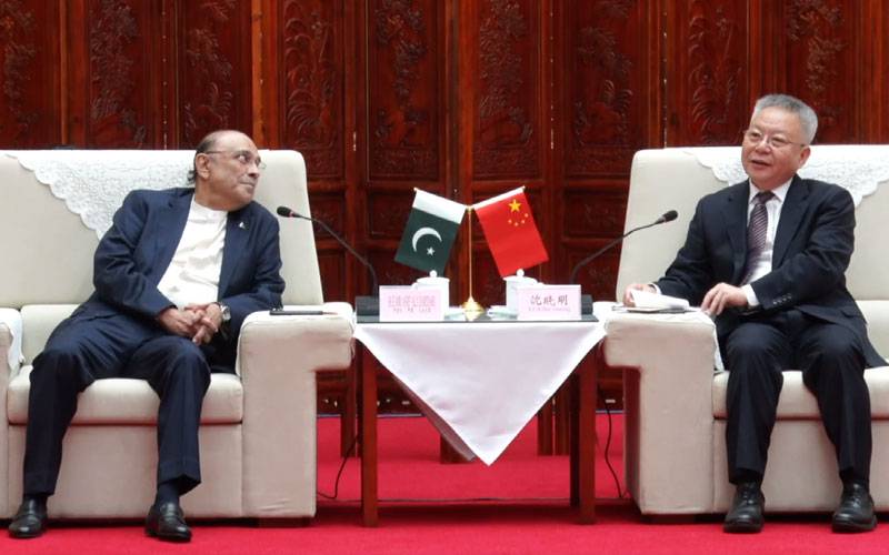 صدر آصف علی زرداری سے ہونان کی کمیونسٹ پارٹی کے لیڈر شین شیاؤمنگ کی ملاقات