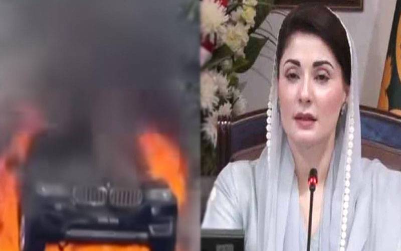 وزیراعلیٰ مریم نواز کے قافلے میں شامل گاڑی میں آگ لگ گئی