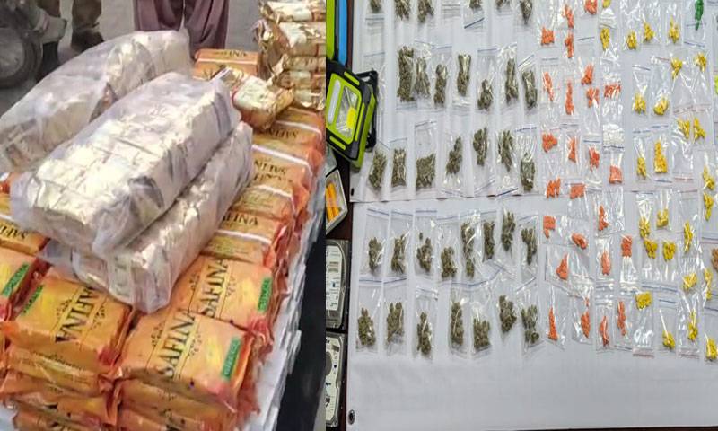 کراچی :ملیر پولیس کی کارروائی، 1 کروڑ روپے سے زائد کی منشیات برآمد