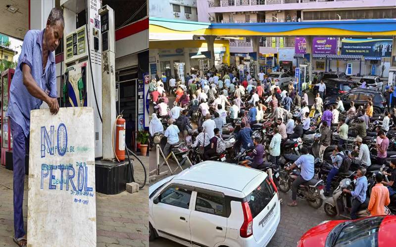 بھارت: پیٹرول اور ڈیزل کی شدید قلت،عوام پریشان، پمپوں پر ’نو اسٹاک‘ کے بورڈ آویزاں