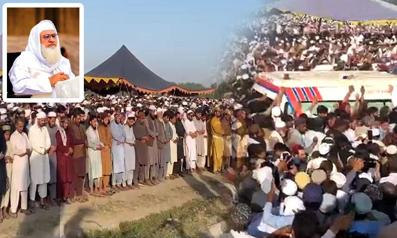 فائرنگ سے شہید مولانا شیخ محمد ادریس کی نماز جنازہ ادا ، ہزاروں افراد کی شرکت 