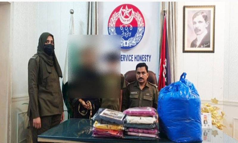 لاہور:رش والی دکانوں سے کپڑے چوری کرنیوالی خاتون رنگے ہاتھوں گرفتار 