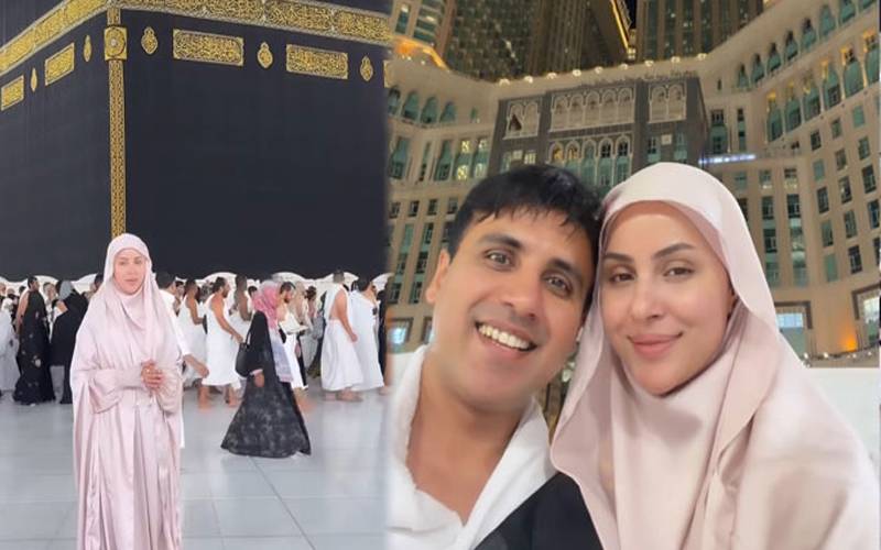 اداکارہ نمرہ خان نے شوہر کےساتھ عمرہ کرلیا، ویڈیو وائرل