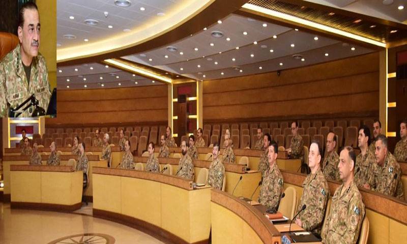 افغانستان سے ہونے والی دہشتگردی کیخلاف انٹیلی جنس کارروائیاں جاری رہیں گی، کور کمانڈرز شرکاء