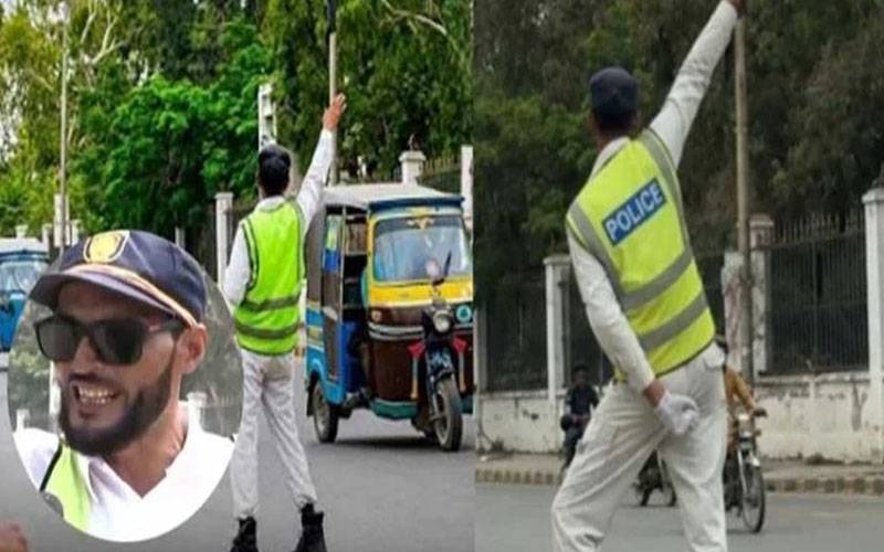 کراچی میں ڈانس کرکے ٹریفک کنٹرول کرنے والے اہلکار کی ویڈیو وائرل