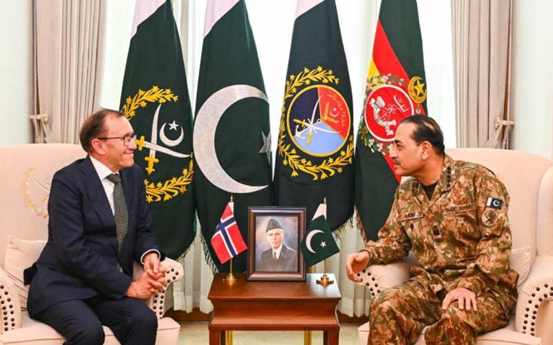 فیلڈ مارشل عاصم منیر سے ناروے کے وزیر خارجہ کی ملاقات, دوطرفہ تعلقات پر تبادلۂ خیال 