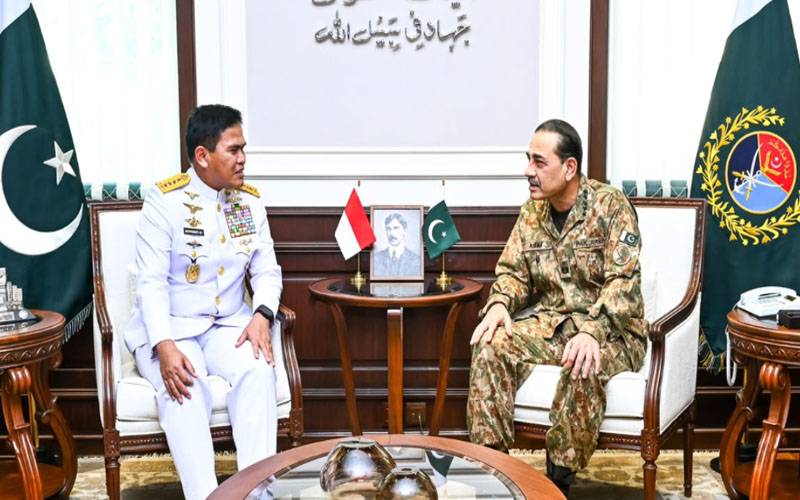 انڈونیشین نیول چیف کی چیف آف ڈیفنس فورسزفیلڈ مارشل عاصم منیر سے ملاقات،علاقائی سلامتی اور دوطرفہ دفاعی تعاون