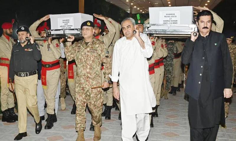 ہنگو میں شہید ہونے والے فوجی افسروں اور جوانوں کی نمازِ جنازہ ادا