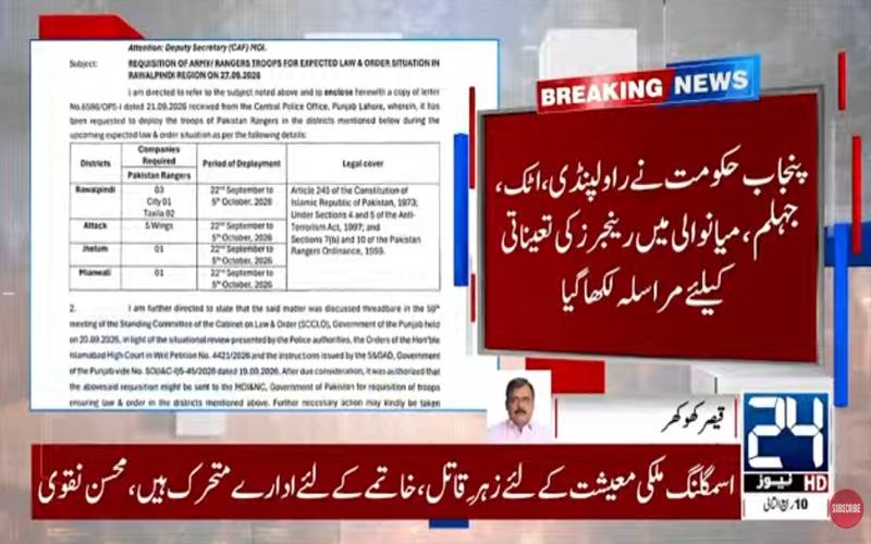 قیامِ امن کا مشن: پنجاب حکومت نے رینجرز کی خدمات طلب کر لیں