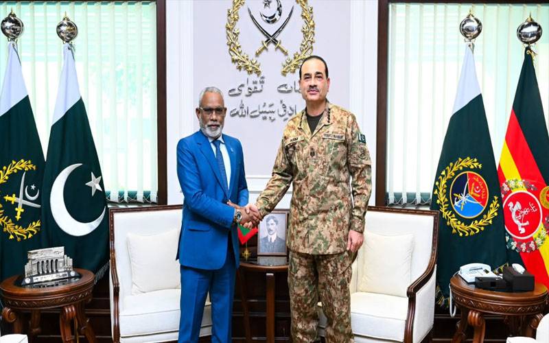 مالدیپ کی پیپلز مجلس کےسپیکر کی فیلڈ مارشل عاصم منیر سے ملاقات،دوطرفہ تعاون پر تبادلہ خیال