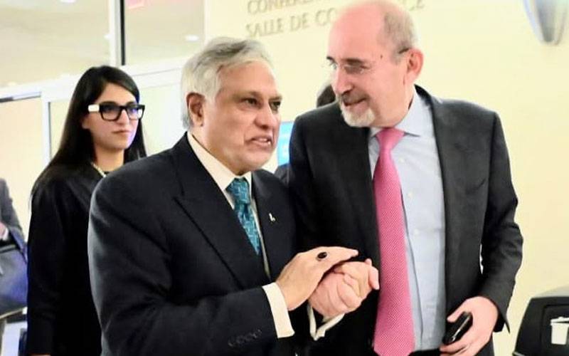 وزیر خارجہ  اسحاق ڈار کی اردن کے وزیر خارجہ ایمن الصفدی سے ملاقات