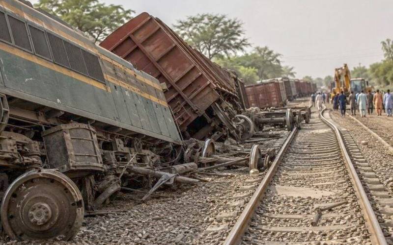 خیرپور ریلوے اسٹیشن کے قریب مال بردار ٹرین پٹڑی سے اتر گئی